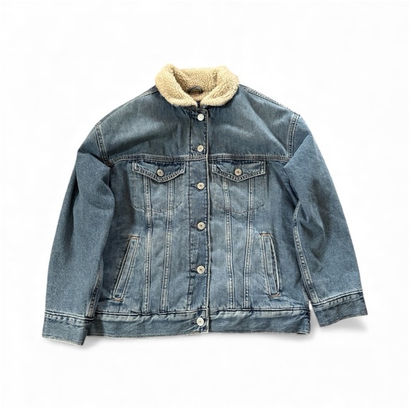 GAP Other - Gap Denim Size 12 Teen Youth Classic Medium Wash Sherpa Lined Jacket -NWOT